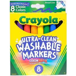 Crayola Classic Color Ultra-Clean Washable Markers conical tip pack of 8