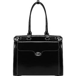 McKlein Winnetka Italian Leather Briefcase 15" - Black