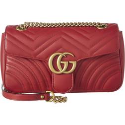 Gucci GG Marmont Small Matelassé Shoulder Bag - Red