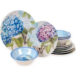 Certified International Hydrangea Garden Dinner Set 12pcs