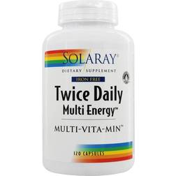 Solaray Twice Daily Multi Energy Iron Free 120 Capsules