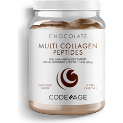 Codeage Multi Collagen Protein Powder Chocolate Hydrolyzed Collagen Peptides MCT Oil 18.16 oz