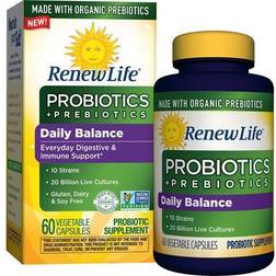 Renew Life Daily Balance Probiotics plus Prebiotics 60 Vegetable Capsules 60 pcs