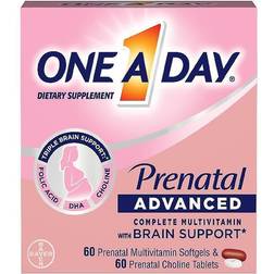 One-A-Day Women's Prenatal Advanced Multivitamin with Choline 60 Softgels 60 Tablets 120 Count