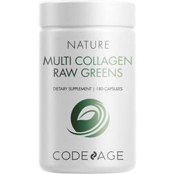 Codeage Multi Collagen Protein Capsules Organic Greens Superfood 180 Capsules