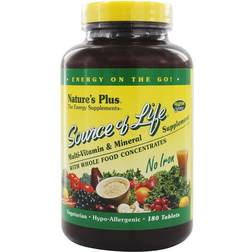 NaturesPlus Source of Life Multi-Vitamin and Mineral Supplement No Iron 180 Tablets