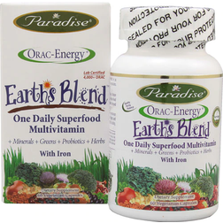 Paradise Herbs Earth's Blend Superfood Multivitamin with Iron 60 Vegetarian Capsules