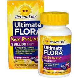 Renew Life Ultimate Flora Kids Probiotic Berry-licious 3 billion 30 Chewable Tablets