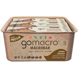 GoMacro Go Macro Macrobar Protein Pleasure Peanut Butter Chocolate Chip 12 Bars