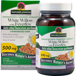 Nature's Answer White Willow with Feverfew 500 mg 60 Vegetarian Capsules