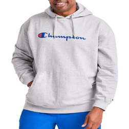 Champion Big & Tall Fleece Script Logo Hoodie - Oxford Grey