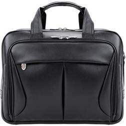 McKlein R Series Person Leather Expandable Laptop Briefcase 17" - Balck