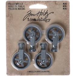 Idea-ology Findings mini pulley wheels antique nickel finish pack of 4