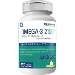 Ocean Blue Oceanblue Professional Omega-3 2100 with Vitamin D Natural Vanilla 120 Softgels