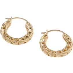 John Hardy Carved Chain Extra Small Hoops - Gold