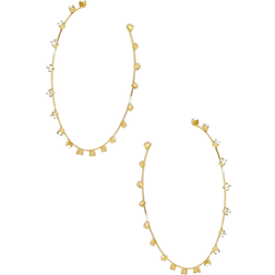 Ettika Large Sparkle Hoop Earrings - Gold/Transparent