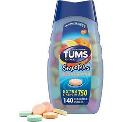 Tums Antacid Smoothie Chewable Tablets Assorted Fruit 140 Chewable Tablets