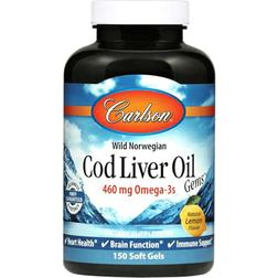 Carlson Norwegian Cod Liver Oil Lemon 460 mg 150 Softgels