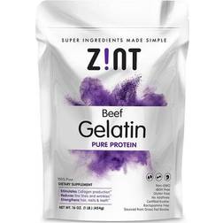 Zint Grass Fed Beef Gelatin Thickening Protein Powder 16 oz