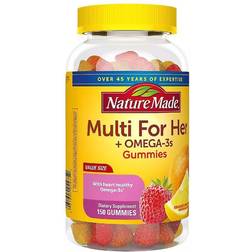 Nature Made Multi for Her plus Omega-3s Adult Gummies Lemon Orange & Strawberry 150 Gummies