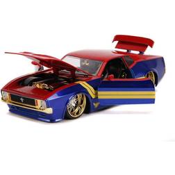 Jada Captain Marvel 1973 Ford Mustang Mach 1 Avengers 1:24 Scale Die-Cast Metal Vehicle with Figure