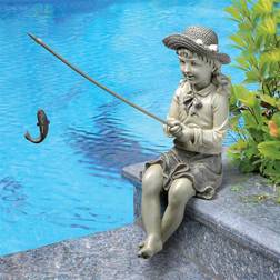 Design Toscano Nellie's Big Catch Fisherwoman Statue Multi Multi