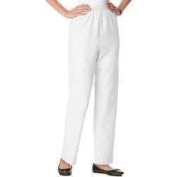 Alfred Dunner Petite Classics Pull-On Straight-Leg Pants - White