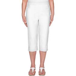 Alfred Dunner Petite Classic Allure Super Stretch Pull-On Clam Digger - White