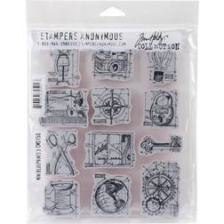 Tim Holtz Cling Stamps 7"X8.5"-Mini Blueprints #3