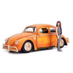 Transformers Bumblebee Movie Volkswagen Beetle Die-cast Car, 1:24Scale Vehicle & 2.75 Charlie Collectible Figurine