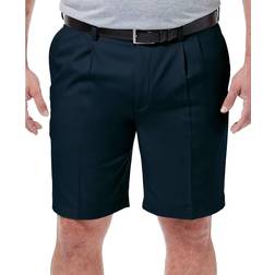 Haggar Big & Tall Cool 18 PRO Classic-Fit Stretch Pleated 9.5" Shorts - Navy