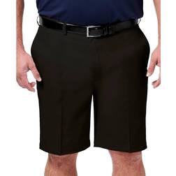 Haggar Big & Tall Cool 18 PRO Classic-Fit Stretch Flat-Front 9.5" Shorts - Black