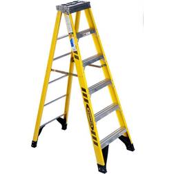 Werner 6' Fiberglass Step Ladder w/ Aluminum Tool Tray 375 lb. Cap 7306