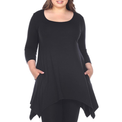 White Mark Makayla Tunic Top Plus Size - Black