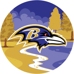 Fan Creations Baltimore Ravens Landscape Circle Sign Board