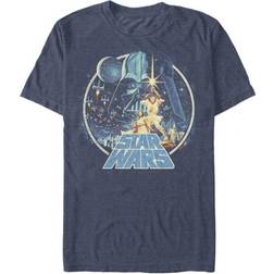 Fifth Sun Star Wars Classic Scene Circle T-shirt - Navy Blue Heather