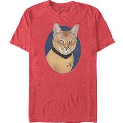 Fifth Sun Star Trek Captain Kirk Cat T-shirt - Red Heather