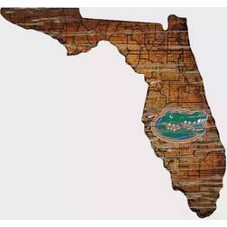 Fan Creations Florida Gators Distressed State with Logo Sign Board