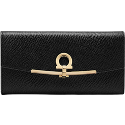 Ferragamo Gancini Continental Wallet- Black