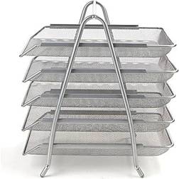 5-Tier Steel Mesh Paper Tray Desk Organizer