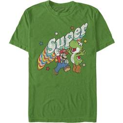 Fifth Sun Nintendo Mario and Yoshi Retro Super T-shirt - Kelly Green