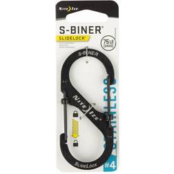 Nite Ize Locking Carabiner,3-3/5 In.,Steel,Black Black