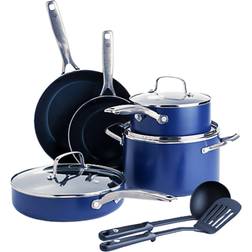 Blue Diamond - Cookware Set with lid 10 Parts