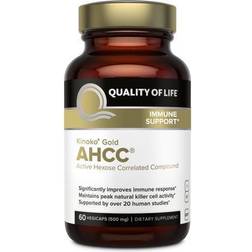 Quality Of Life Labs Kinoko Gold AHCC 500 mg. 60 Capsules