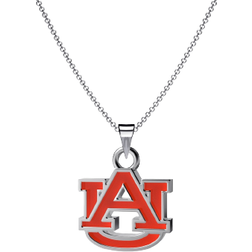 Dayna Designs Auburn University Pendant Necklace - Silver/Red