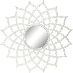 Dkd Home Decor Wall mirror White Crystal MDF Wood (120 x 3 x 120 cm) Wall Mirror