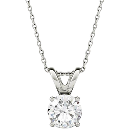 Charles & Colvard Moissanite Solitaire Pendant - White Gold/Moissanite