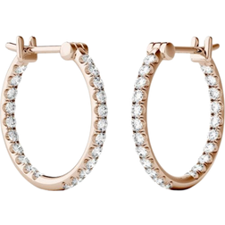 Charles & Colvard Moissanite Hoop Earrings - Rose Gold/Moissanite