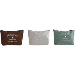 Dkd Home Decor Necessär Kanvas Grön Ljusgrå Mörkbrun Loft (32 x 7 x 22 cm) (3 pcs)