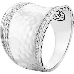 John Hardy Palu Saddle Ring - Silver/Diamond